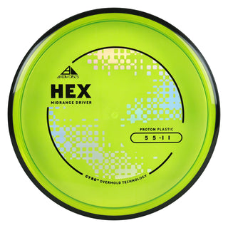 Axiom Discs Project Lab Coat Proton Hex Midrange Disc 5/5/-1/1 Yellow/Black 171 grams