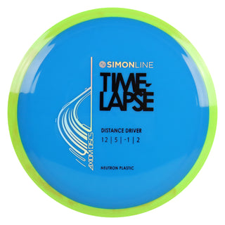 Axiom Disc Golf Neutron Time-Lapse Retooled Distance Driver 12/5/-1/2 Blue/Lime Red 172 grams