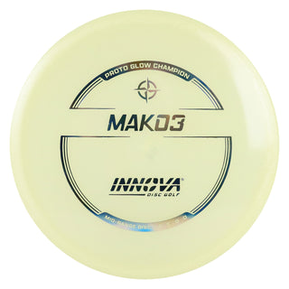Innova Disc Golf Proto Glow Champion Mako3 Midrange 5/5/0/0 Glow/Blue Metallic 180 grams