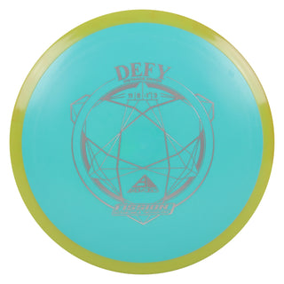 Axiom Disc Golf Fission Defy Distance Driver 11/5/-1/3 Aqua/Yellow 157 grams
