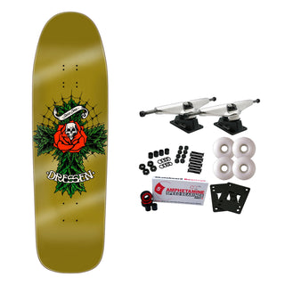 Santa Cruz Skateboard Complete Dressen Rose Cross Two Shaped 9.3" x 32.36"