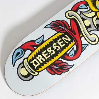 Santa Cruz Skateboard Deck Dressen Rose Dagger 8.7" + Bronson Pro G3 Bearings