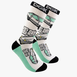 DGK Skateboards Socks Drifter White Adult Crew