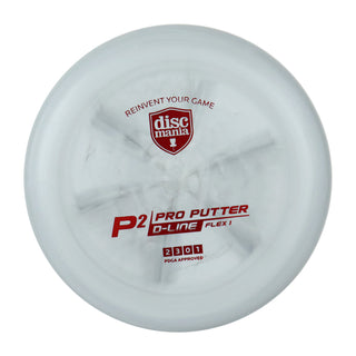 Discmania Disc Golf D-Line Flex 1 P2 Pro Putter - 2/3/0/1 Grey/Red 176 grams