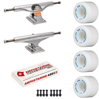 Independent Skateboard Package - 149 (8.5") Trucks, Powell Peralta Rat Bones White Wheels, Amp 5 Bearings