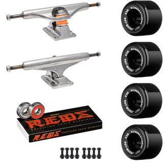 Independent Skateboard Package - 149 (8.5") Trucks, Powell Peralta Rat Bones Black Wheels, Bones Reds