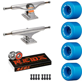 Independent Skateboard Package - 149 (8.5") Trucks, Powell Peralta Rat Bones Blue Wheels, Bones Reds