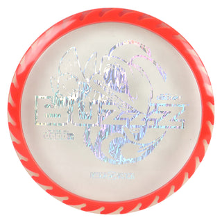 Discraft Disc Golf Fuzed Line Buzzz with Saw Pattern Midrange 5/4-1/1 Clear with Red Saw/Holo Waves 173-174g