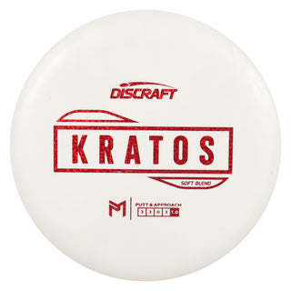 Discraft Disc Golf Paul McBeth Putter Line Soft Kratos Putter 3/3/0/3 White/Red Shapes 167-169g
