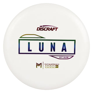Discraft Disc Golf Paul McBeth Putter Line Soft Luna Putter 3/4/0/2 White/Rainbow 172g
