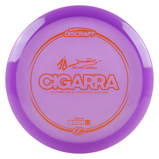 Discraft Disc Golf Anthony Barela Signature Series Z Line Cigarra Driver 7/6/-1/2 Purple/Orange 170g