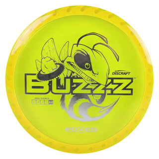 Discraft Disc Golf Fuzed Line Buzzz with Saw Pattern Midrange 5/4-1/1 Yellow with Pink Saw/Silver 175-176g