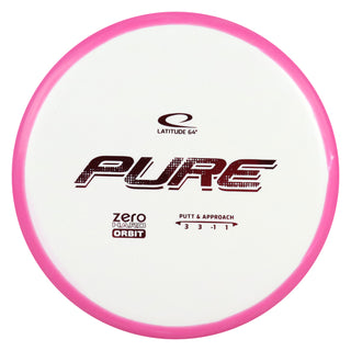 Latitude 64 Disc Golf Zero Hard Orbit Pure Putter 3/3/-1/1 White Pink/Red 176 grams