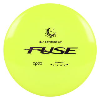 Latitude 64 Disc Golf Opto Moonshine Fuse Midrange 5/6/-1/0 Yellow/Purple 179 grams