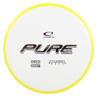 Latitude 64 Disc Golf Zero Hard Orbit Pure Putter 3/3/-1/1 White Yellow/Gold 174 grams