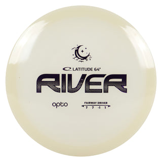 Latitude 64 Disc Golf Opto Moonshine River Fairway Driver 7/7/-1/1 Glow/Purple 175 grams