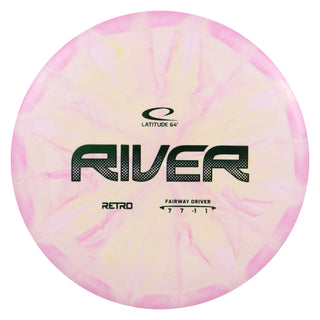 Latitude 64 Disc Golf Retro Burst River Fairway Driver 7/7/-1/1 Pink Yellow/Green 173 grams