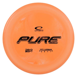 Latitude 64 Disc Golf Zero Soft Pure Putter 3/3/-1/1 Orange/Black 174 grams