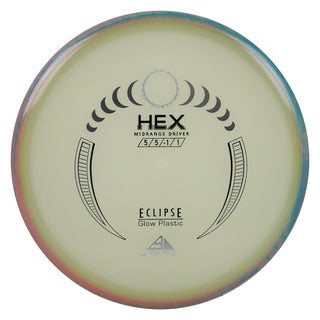 Axiom Disc Golf Eclipse Hex Midrange 5/5/-1/1 Glow/Peach Aqua 177 grams