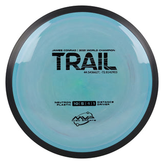 MVP Disc Golf James Conrad Neutron Trail Distance Driver 10/5/-1/1 Aqua Green Blend2 174 grams