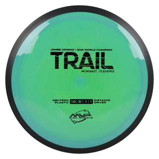 MVP Disc Golf James Conrad Neutron Trail Distance Driver 10/5/-1/1 Green Aqua 174 grams