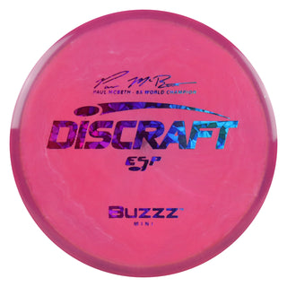 Discraft Disc Golf Paul McBeth ESP Buzzz Mini 6" Thrower or Marker Red/Purple Blue Shatter