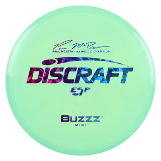 Discraft Disc Golf Paul McBeth ESP Buzzz Mini 6" Thrower or Marker Green/Purple Blue Shatter