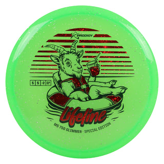 Prodigy Disc Golf 750 Glimmer M5 Lifeline Midrange 5/5/-2/0.5 Green/Red Stars 179 grams