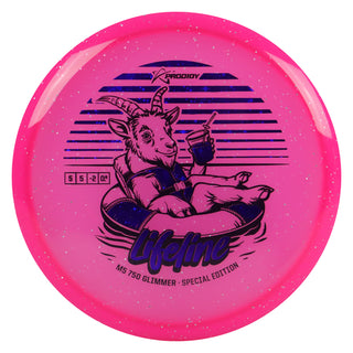 Prodigy Disc Golf 750 Glimmer M5 Lifeline Midrange 5/5/-2/0.5 Pink/Navy Stars 178 grams