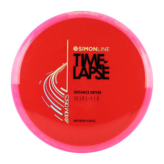 Axiom Disc Golf Simon Lizotte Line Neutron Time Lapse Driver 12/5/-1/3 Red/Pink Blend 173 grams