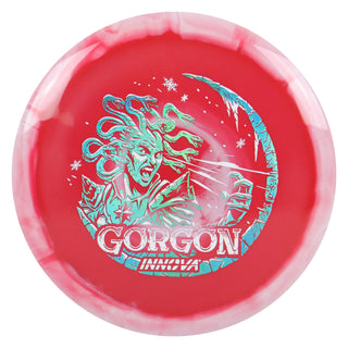 Innova Disc Golf Holiday 2-Color Halo Star Gorgon w/ Free Luster Snowflake Mini Teal Holo/White 173 grams