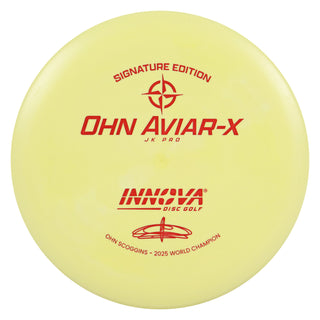 Innova Disc Golf JK Pro Ohn Scoggins Aviar-X Putter 2/3/0/2 Pastel Yellow/Red 169 grams