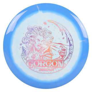 Innova Disc Golf Holiday Halo Star Gorgon w/ Free Luster Snowflake Mini Slate Blue White/Lavender Holo 172 grams