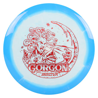 Innova Disc Golf Holiday Halo Star Gorgon w/ Free Luster Snowflake Mini Blue White/Red Shimmer 173 grams