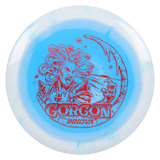 Innova Disc Golf Holiday Halo Star Gorgon w/ Free Luster Snowflake Mini White Blue/Red Shimmer 166 grams