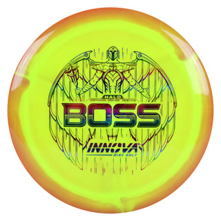 Innova Disc Golf Halo Star Boss Distance Driver 13/5/-1/3 Burnt Orange DayGlo/Rainbow 173 grams