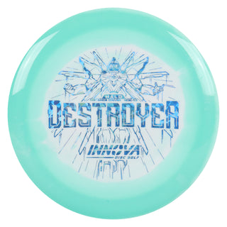 Innova Disc Golf Halo Star Destroyer Distance Driver 12/5/-1/3 Teal White/Blue Shatter 169 grams