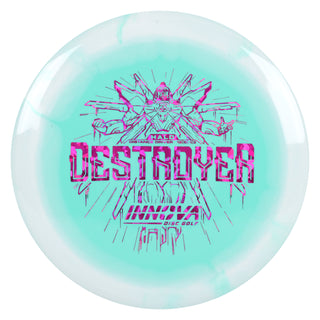 Innova Disc Golf Halo Star Destroyer Distance Driver 12/5/-1/3 White Teal/Magenta Shatter 173 grams