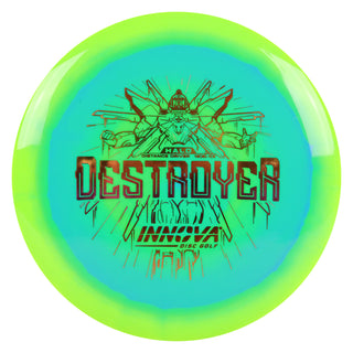 Innova Disc Golf Halo Star Destroyer Distance Driver 12/5/-1/3 Yellow Green/Purple Metallic 172 grams