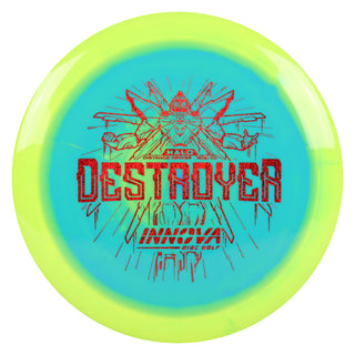 Innova Disc Golf Halo Star Destroyer Distance Driver 12/5/-1/3 Yellow Blue/Red Shimmer 171 grams