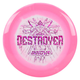 Innova Disc Golf Halo Star Destroyer Distance Driver 12/5/-1/3 Pink White/Magenta Shatter 168 grams