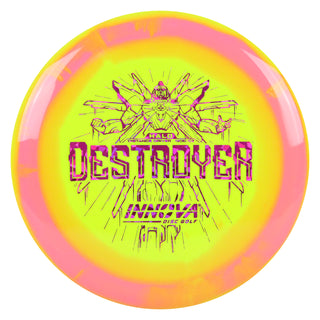 Innova Disc Golf Halo Star Destroyer Distance Driver 12/5/-1/3 Pink Yellow/Magenta Shatter 168 grams