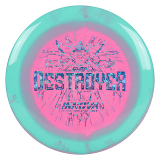 Innova Disc Golf Halo Star Destroyer Distance Driver 12/5/-1/3 Teal Pink/Blue Shatter 169 grams