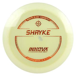 Innova Disc Golf Proto Glow Champion Shryke Distance Driver 13/6/-2/2 Glow/Orange Scratch 165 grams
