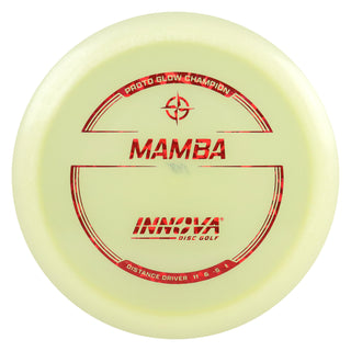 Innova Disc Golf Proto Glow Champion Mamba Distance Driver 11/6/-5/1 Glow/Red Shatter 148 grams