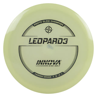 Innova Disc Golf Proto Glow Champion Leopard3 Fairway Driver 7/5/-2/1 Glow/Black Prisms 168 grams