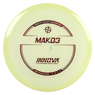 Innova Disc Golf Proto Glow Champion Mako3 Midrange 5/5/0/0 Glow/Magenta 175 grams