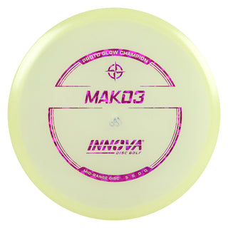 Innova Disc Golf Proto Glow Champion Mako3 Midrange 5/5/0/0 Glow/Magenta Shatter 180 grams