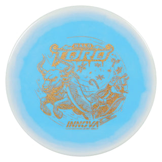 Innova Disc Golf Halo Star Holiday 2024 Toro Midrange Disc 4/2/1/3 White Blue/Gold Shimmer 170 grams