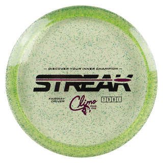 Climo Disc Golf Victory Line Sparkle Year 1 Streak Fairway Driver 7/5/0/1 Green/Magenta 170 grams